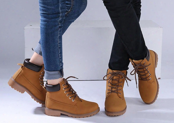 2016 Women Men Fashion Martin Boots Snow Boots Outdoor Casual Cheap Timber Boots Autumn Winter Lover Shoes