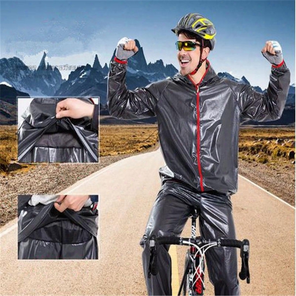 2017 New Cycling Raincoaats Jacket Raincoat Sets Bicycle Raincoat Windbreak Waterproof Cycling Outdoor Jackets Pants Sets Out265