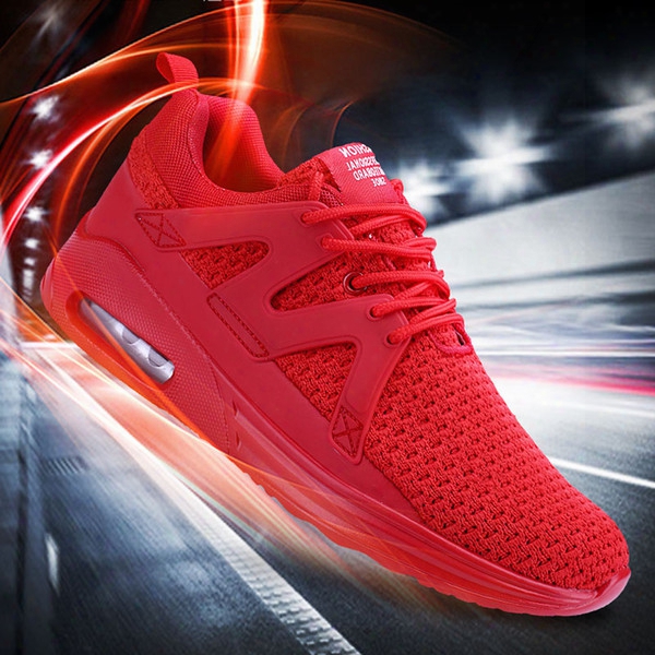 2017 New Mens Fashion Breathable Mesh Red Sneakers Outdoor Sport Runners Shoes Fashion Trainers Superstar Shoes Air Cushion Casual Shoes