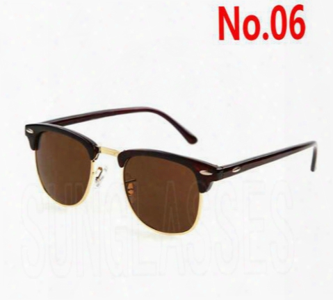 Brand Design Hot Sale Ray Half Frame Sunglasses Women Men Club Master Sun Glasses Bans Outdoors Driving Glasses Uv400 Eyewear Whit Case