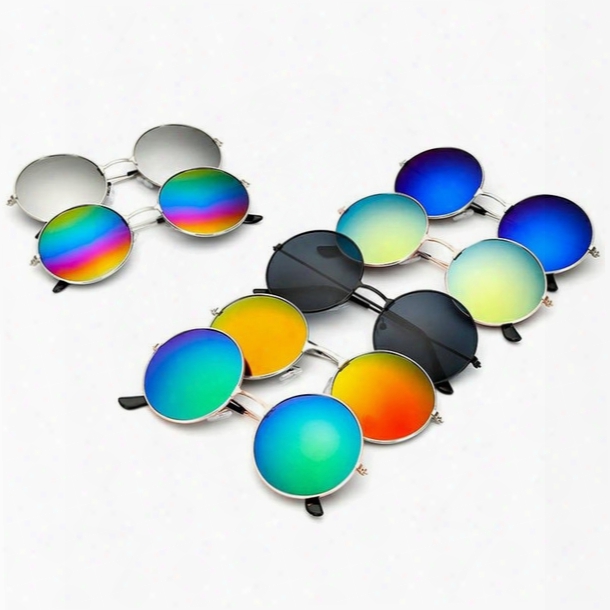 Brand New Fashion Aviator Sunglass Retro Reflective Designer Sunglasses For Men Women Round Vintage Outdoor Summer Beach Mens Sunglasses