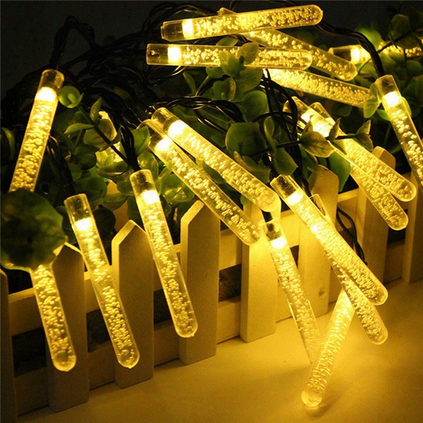 Edison2011 Solar Led Lamp 20leds Fairy Icicle Solar Power String Light Christmas Holiday Decoration Garden Waterproof Outdoor Lighting