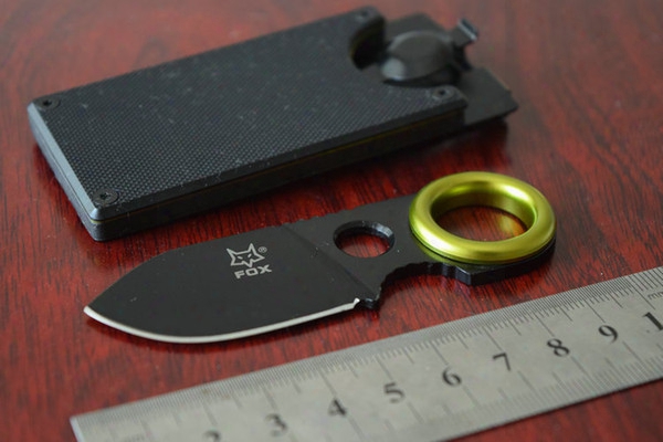 Fox Mini Pocket Camping Knife Money Clip Fixed Blade Hunting Knife Outdoor Hiking Edc Knives Cammping Survival Knives Hands Tool Dropshipping