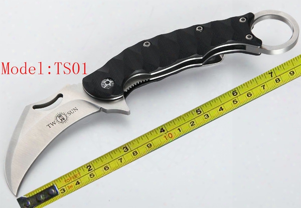 Free Shipping Hongkong Registered Place New Twosun Knives Karambit Outdoor Hunting Folding Pocket Claw G-10 Handle Knife Ts01/02/0/3004