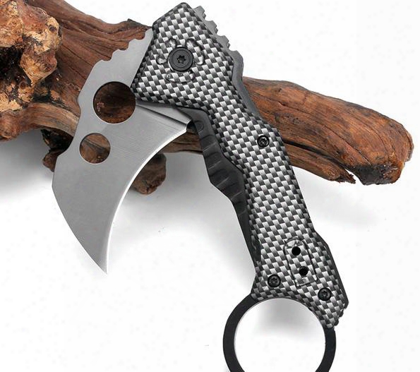 Free Shipping Karambit Claw Knife Titanizing Folding Lade Aluminum Handle Tactical Survival Camping Hunting Knives Outdoor Tools