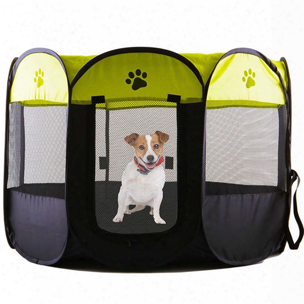 Free Shipping Portable Folding Pet Bed Tent Playpen Dog Cat Fence Puppy Kennel Easy Operation Exercise Play Pet House Outdoor