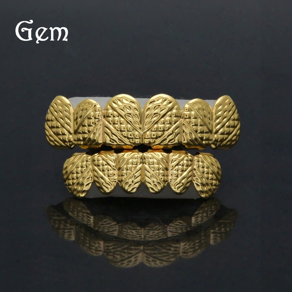 Hip-hop Girllzm En &#039;s Luxury Jewelry Gold Plated Hip Hop Teeth Brace Top Quality Teeth Accessories Wholesale