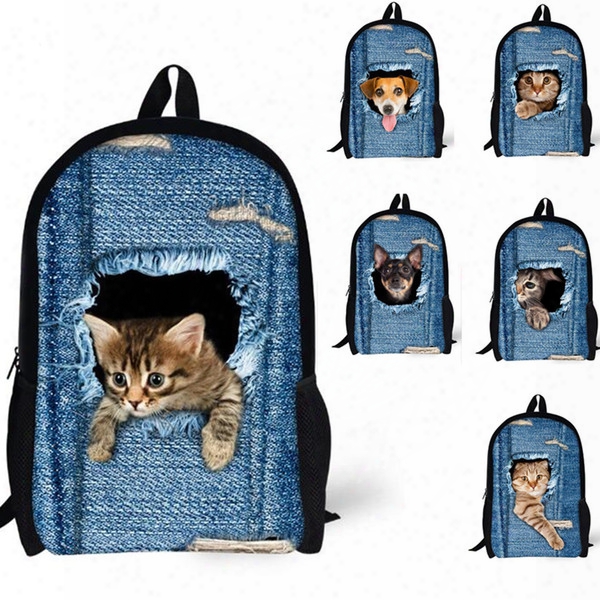 Hot Sale 3d Animal Backpacks Cute Cat & Dogs School Bag Children Adult Outdoor Travel Bags Rucksacks