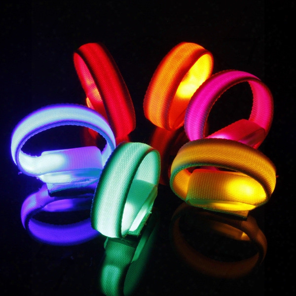 Led Armbands Night Run Walk Cycling Safety Bracelets Lights Flashing Glow Wristbands Outdoor Sports Luminous Reflective Lattice Armbands