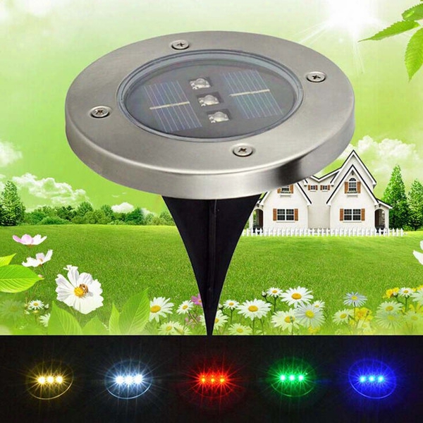 Led Outdoor Solar 3 Leds Buried Lamps Led Garden Lawn Light Solar Powered Underground Lights White Green Blue Red Warm White