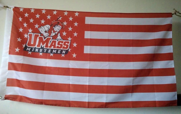 Massachusetts Umass Minutemen Flag 90 X 150 Cm Polyester Ncaa Stars & Stripes Outdoor Banner