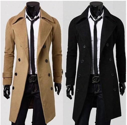 Men Trench Coat British Style Double Breasted Long Coat Men Brand Clothes Outdoors Overcoat Plus Size Xxxl