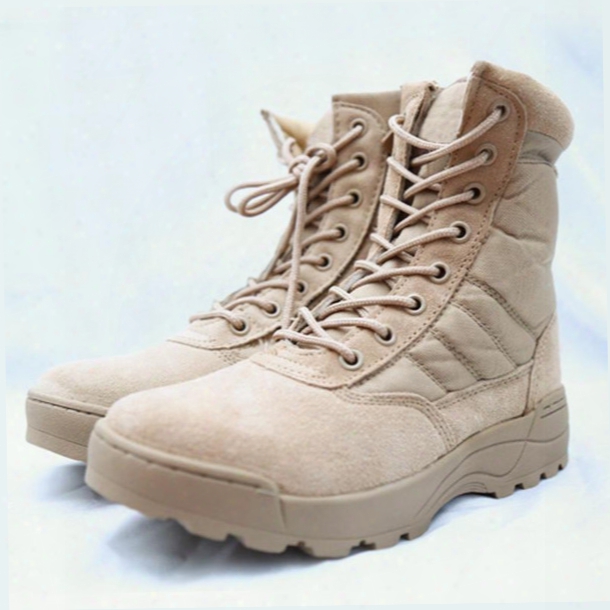 Military Tactical Combat Outdoor Sport Army Men Boots Desert Botas Hiking Autumn Shoes Travel Leather High Boots Male