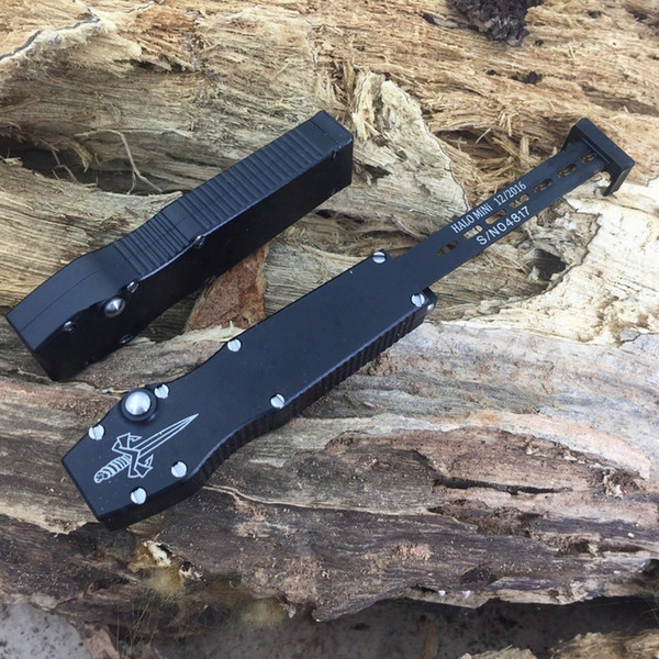Mini Brand Halo Outdoor Automatic Spring Knife Aviation Aluminum D2 Steel High Quality Portable Tactical Hunting Knife Accessories Survi