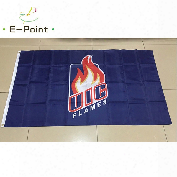 Ncaa Uic Flames Team Polyester Flag 3ft*5ft (150cm*90cm) Flag Banner Decoration Flying Home & Garden Outdoor Gifts