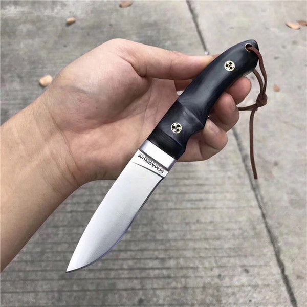 New Arrival Survival Straight Knife 440a Drop Point Satin Finish Blade Micarta Handle Outdoor Camping Hiking Hunting Knives Edc Gear