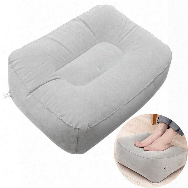 New Pvc Gray Train Flight Travel Inflatable Foot Rest Pillow Portable Pad Mat Footrest Pillow Home Outdoor Foot Relief Cushion