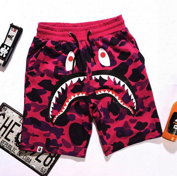 New Style Outdoor Hip-hop Short Pants Men&#039;s Shark Head Camouflage Youth Casual Shorts Panties Pants In The Pants