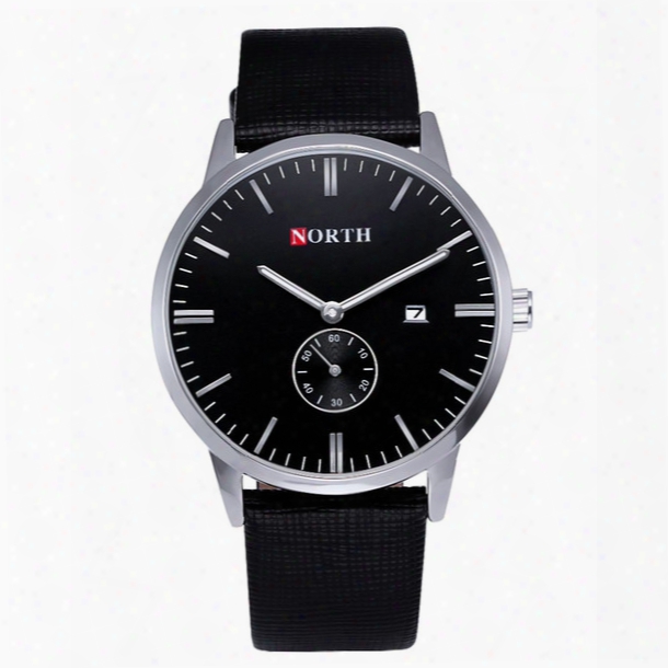 North Brand 2016 New Men&#039;s Quartz Watch Outdoor Strap Waterproof Military Watches Men Leather Relogio Masculino  Q4201