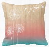 Pillow Case,Dandelions Blow Into Birds Wood Pink Teal Outdoor Square Sofa and Car Cushions Cover (16inch,18inch,20inch)