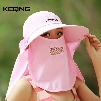 Wholesale- 2017 New Lady&#039;s Summer Anti-UV 360 Full Protection Adjustable Big Brim Face mask Neck Sun Bonnet Sun Hat Freeshipping