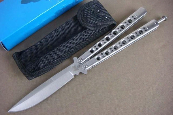 Promotion Butterfly Bm42 Sliver Balisong Tactical Knife Single Edge Outdoor Tactical Folding Knife Gift Knife Knives New In Originall Box