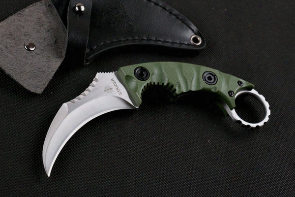 Promotion Top Quality New Claw Karambit Knife G10 Handle Fixed Blade Knife Outdoor Gear Hunting Knife Camping Knives Leather Sheath