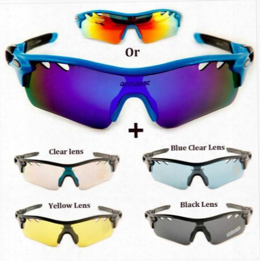 Queshark Tr90 Uv400 5 Lens Polarized Cycling Glasses Bike Goggles Outdoor Sports Bicycle Sunglasses Hiking Riding Sports Eyewear