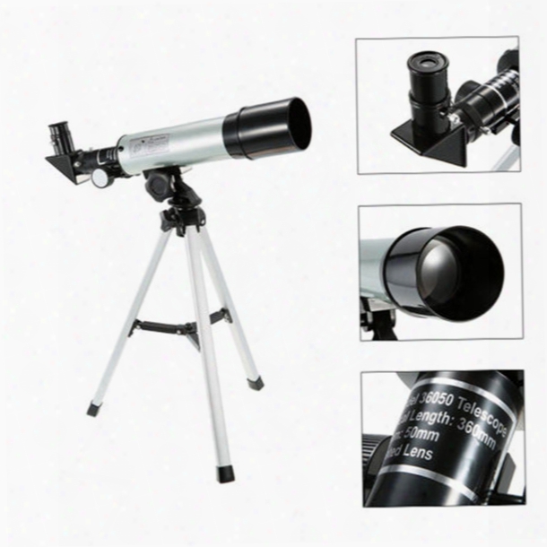 Refractive Outdoor Monocular Astronomical Telescope With Tripod 360/50mm Scope Powerful Spotting Scope Fully Multi-coated 50mm Objective Len