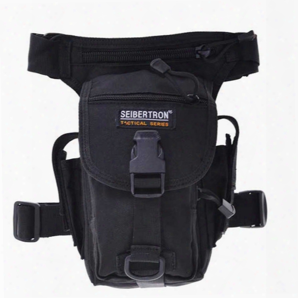 Seibertron Outdoor Molle Tactical Pockets Leg Bag 900d For Camping Travel Climbing Brown Black