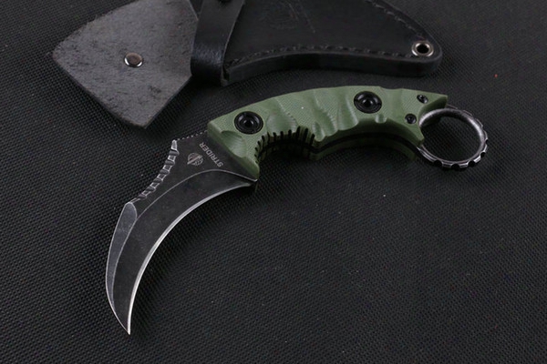 Special Offer Strider Claw Karambit Knife D2 Stone Washed Blade G10 Handle Fixed Blade Knife Outdoor Gear Edc Survival Tactical Knives