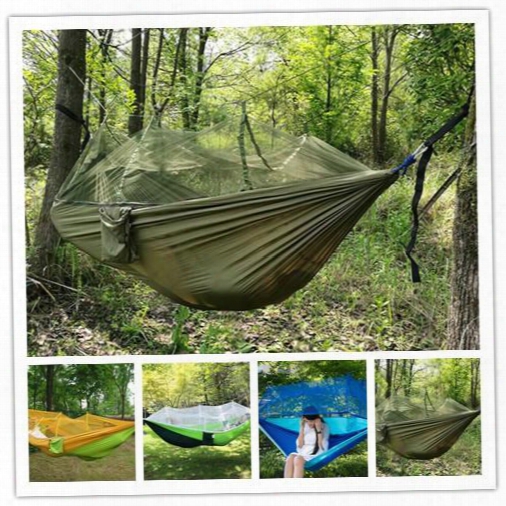 Tactical Air Tent Portable Indoor Outdoor Hammock For Backpacking Camping Hanging Bed With Mosquito Net Sleeping Hammock