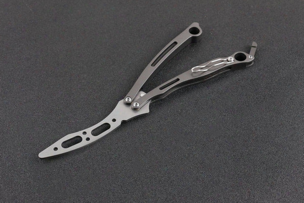 Top Quality Balisong Flail Knife 440c 58hrc Blade Steel Handle Outdoor Snake Trainer Knife Edc Pocket Knives With Nylon Sheath