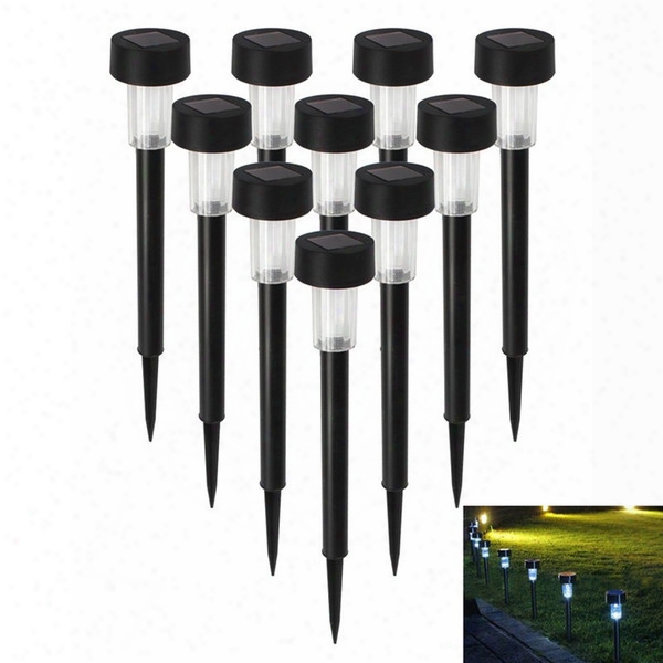 Wholesale- 10pcs/lot Solar Powered Waterproof Cottage Style White Led Solar Light  Outdoor Yard Path Garden Lawn Landscape Decoration Lamps