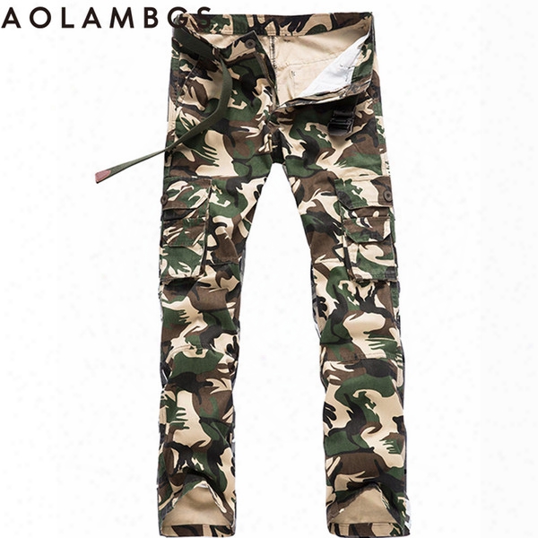 Wholesale- Camo Cargo Pants Men Fashion Casual Straight Pants Male Joggers Camouflage Sweatpants Outdoors Tacticaltrousers Plus Size 28-40