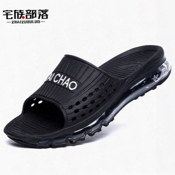 Wholesale- Famous Brand Design New Men Air Sandals Fashion Men Slides Outdoor Sandals Men Slipper Casual Flats Shoes Beach Flip Flops
