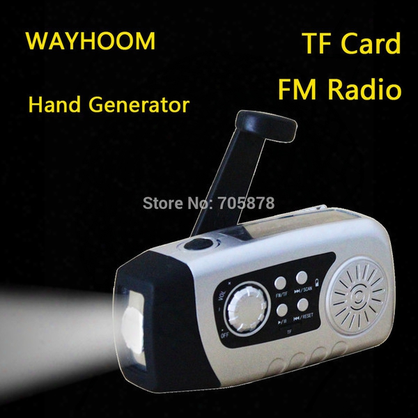 Wholesale-hand Crank Radio Phone Outdoor Charger 2000mah Solar Radio Tf Card Radio Hand Generator Dnamo Fm Solar Radio With Flashlight