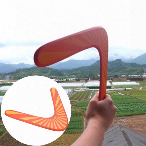 Wholesale- Handmade Wooden Boomerang Classic V Shape Frisbee Flying Saucer Toys Child Outdoor Toy