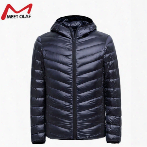 Wholesale- Men Inter Coats Jacket Men Ultralight Cotton Down Jackets Outdoors With A Hood Parka Homme With Buggy Bag 2016 Bn104ws