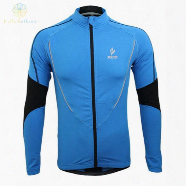 Wholesale-winter Clothing Cycling Running Zip Fleece Men Long Sleeve Coat Jackets Outdoors Sports Fitness Tights 2016 Thermal Jersey 2017