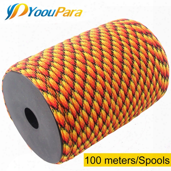 Yooupara 252 Colors Paracord 4mm 100 Meters Spools 7 Strands Rope Parachute Cord Outdoor Climbijg Tactical Survival Paracord 550