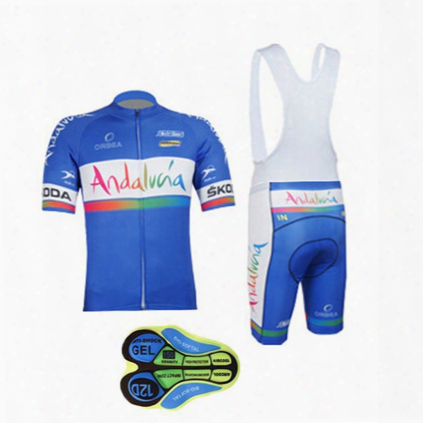 2015 Andalucia Summer Cycling Jerseys Roupa Ciclismo Quick-dry Lycra Gel Pad Race Mtb Bike Bib Pants Outdoor Mtb Mountain Biking Clouthes