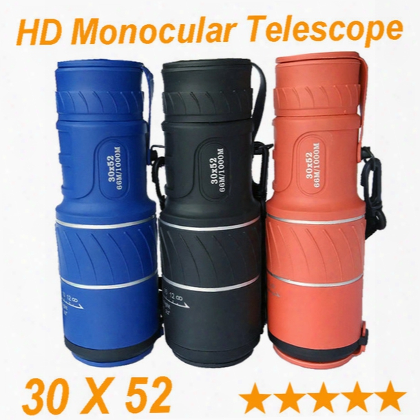 2015 Hot Dual Focus Hd Monocular Telescope Green Flm Lens 30x52 Travel Spotting Scope Zoom Monoculars Telescopes Outdoor Device New 3 Color