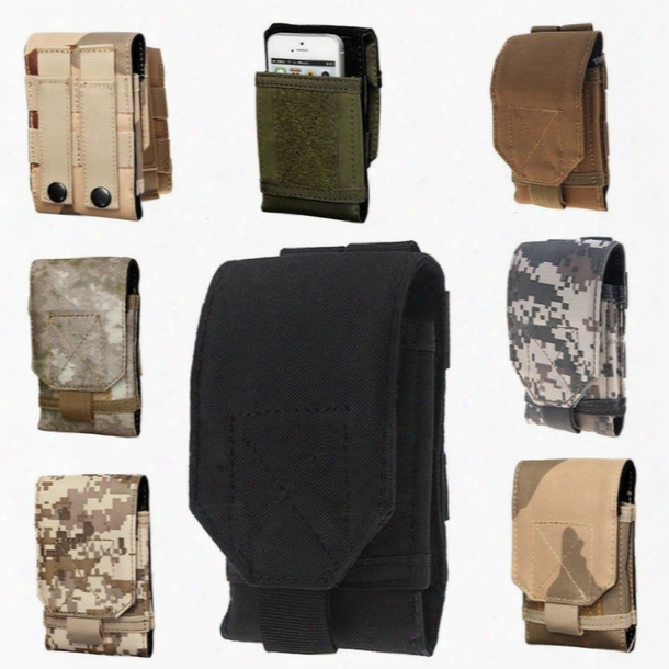2015 New Mobile Phone Bag Outdoor Molle Army Camo Camouflage Bag Hook Loop Belt Pouch Holster Cover Case For Multi Phone Model
