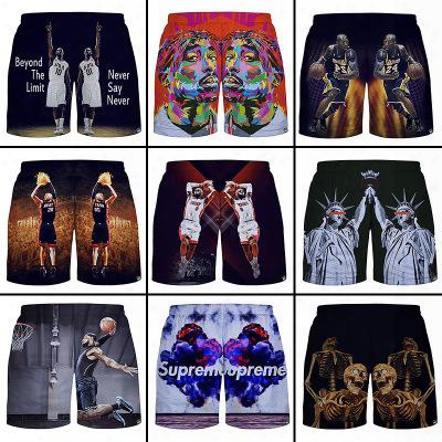 2017 New 3d Abstract Printed Basketball Stars, Dunk Patterns, Outdoor Beach Pants, Shorts, Basketball Pants, Free Shipping.