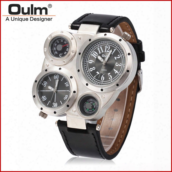 2017 New Hot Selling Oulm Multi-function Watch Men Dual Movt Numerals Lndicate Hours High Quality Outdoor Designer Male Clock Drop Shipping