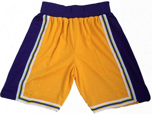 2017 New Outdoor Basketball Shorts, Lakers Retro Shorts Mesh (4 Colors) New Fabric Basketball Shorts. Free Freight.