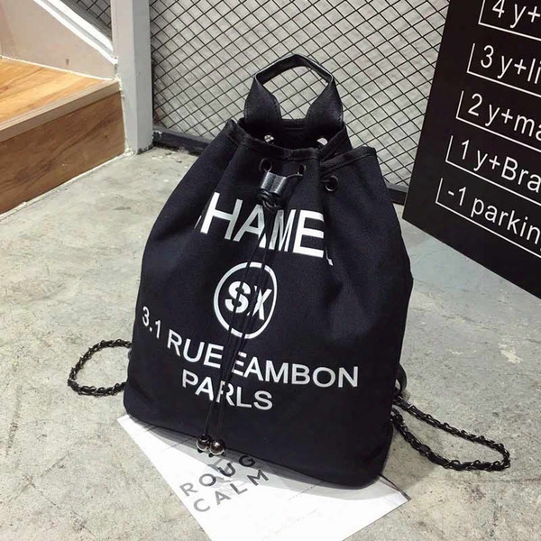 2017 New Women Designer Backpack Famous Brand Name Bags Same Design Outdoor Travel Bags Foldable Drawstring Bagpack Wholesale Canvas Bag