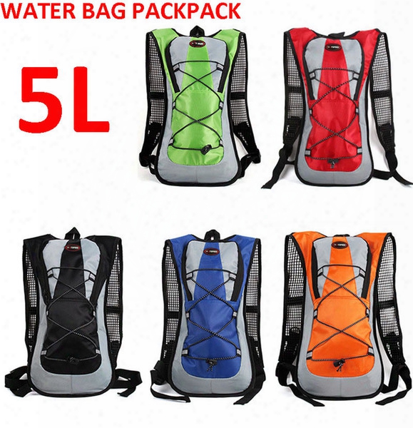 5 Colors Cycling Water Bag Backpack 5l Polyester Travel Hiking Climbing Outdoors Sports Bags 45.5*25.5*5cm