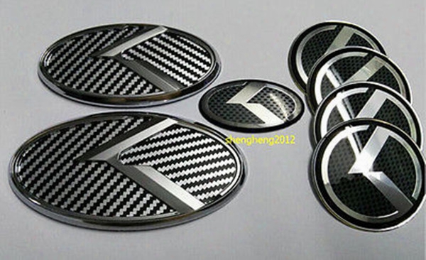 7pcs/set 3d Sticker Blak&white K Logo Badge Emblem For Kia Optima K5 2011-2015 /car Emblems/3d Sticker